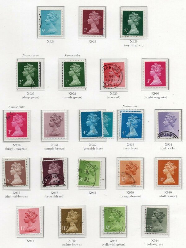 1971-1996 Collection of in excess of 350 Machin Definitives Unmounted Mint/Used