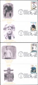 #3808-11 Early Football Heroes Homespun FDC Set