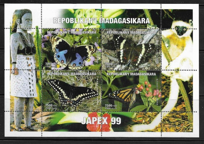 Madagascar No Catalogue Butterflies Mint NH