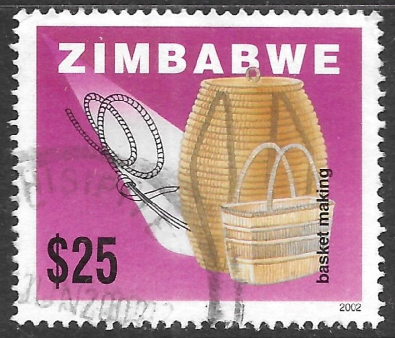 Zimbabwe Scott 905 Used $25 Basket Making issue of 2002