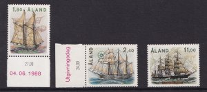 Aland islands   #31-33   MNH  1988  sailing ships