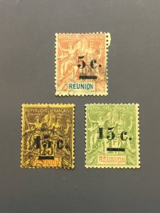 Reunion 56,58,59 SF 56,58 Used, 59 Mint. See note. Scott $ 48.50