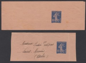 France Stationary 10c Blue x2 (Sewers)