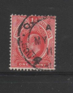 SOUTHERN NIGERIA #44  1910  1p  KING EDWARD VII       F-VF USED  b