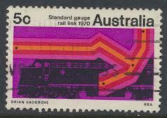 Australia  Sc# 471  Trains Sydney Perth railway 1970  Used