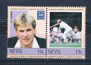 Nevis 385 MNH pair Cricket Leaders 1984 (N0642)