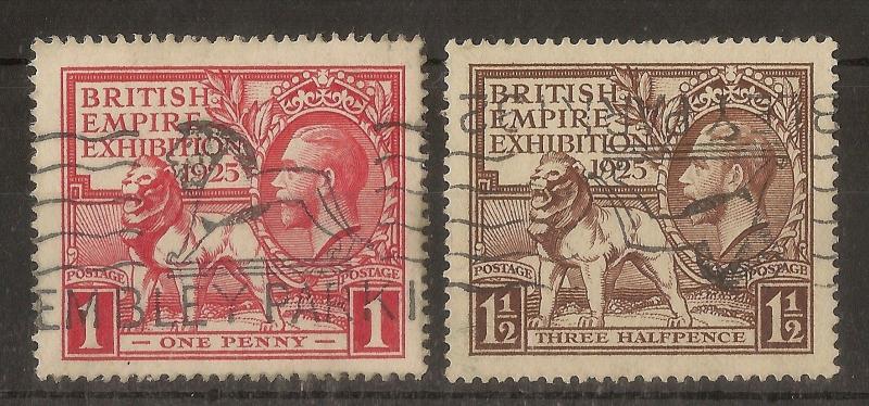 GB 1925 BEE Pair SG432-433 Fine Used Cat£100