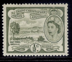 ST CHRISTOPHER, NEVIS & ANGUILLA QEII SG106a, ½c deep olive, M MINT.