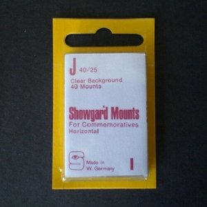 Showgard Stamp Mount J 40/25 mm - CLEAR - Pack of 40 (40x25  40mm)  PRECUT