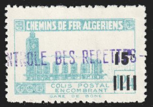 Algeria #  MNH - 15Fr Railway Parcel Stamp with Control Stamp (1946)