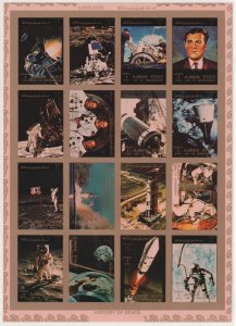 Ajman 1973 - History of Space Sheetlet  Mi-2637 B- Mi-2652 B - IMPERF MNH