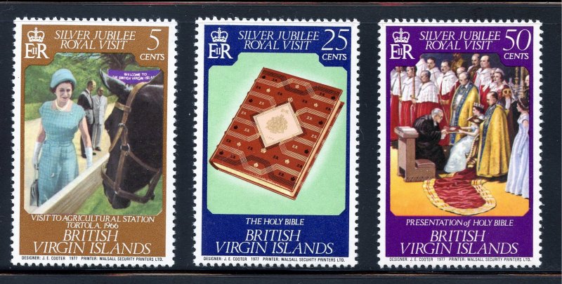 Br. Virgin Islands 317-19 MNH,  Silver Jubilee Royal Visit Set from 1977.