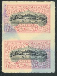 AUSTRALASIAN NEW HEBRIDES Company 1897 1d Pictorial Vertical Pair L1 Used