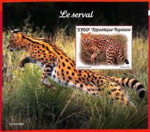 A3276 - TOGO, ERROR MISPERF, Souvenir sheet: 2019, Serval Cats