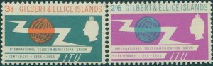 Gilbert & Ellice Islands 1965 SG87-88 ITU set MNH