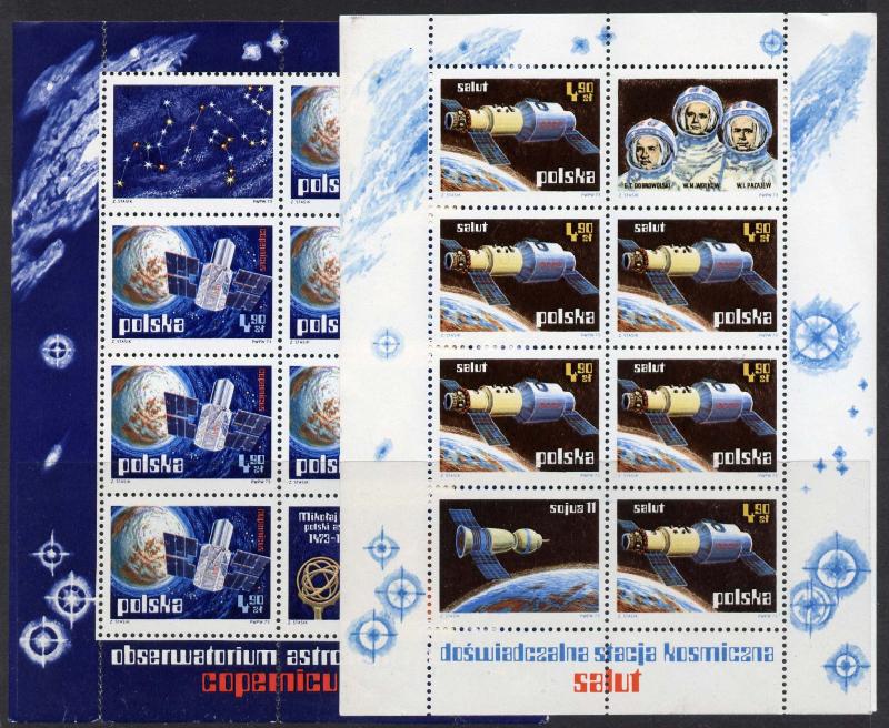 Poland 1979-1800 Sheets MNH Space, Salyut, Satellite Copernicus