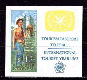 Indonesia 726a MNH 1967 Intl Tourist Year S/S