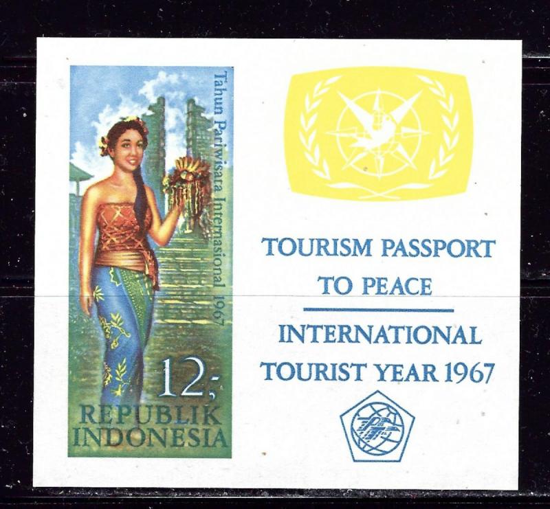 Indonesia 726a MNH 1967 Intl Tourist Year S/S