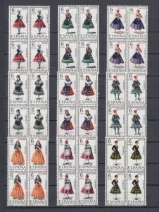 SPAIN Full Collection Blocks x4  Regional Dresses,Costumes MNH Luxe.(53 Blocks)