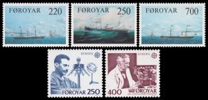 Faroe Islands Scott 90-92, 95-96 (1983) Mint NH VF, CV $5.40 C