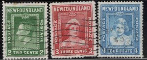 NEWFOUNDLAND Scott 245-247 Used stamps