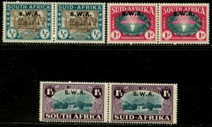 SOUTH WEST AFRICA Sc#B9-B11 SG#111-113 1938 Huguenot PRs Cpl Mint Hinged