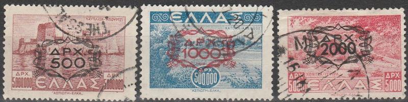 Greece #478-80  F-VF Used   CV $7.55 (K539)