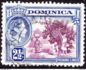 DOMINICA 1942 KGVI 2½d Purple & Bright Ultramarine SG103a Used