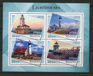 MALDIVES  2018 LIGHTHOUSES  SHEET  MINT NH