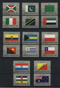 UN # 425 - 440 Used UN Members Flag Series Set
