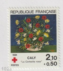 FRANCE 1984 Flowers/Red Cross; MNH Scott Cat. No. B566; Y & T 2345