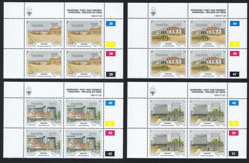 Namibia Centenary of Windhoek 4v Top blocks of 4 SG#545-548 SC#666-669