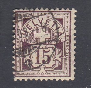 J30031, 1882-89 switzerland used with gum #76b helvetia