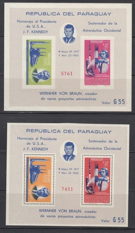 Paraguay Scott 841a Mint NH perf and imperf (Catalog Value $70.00)