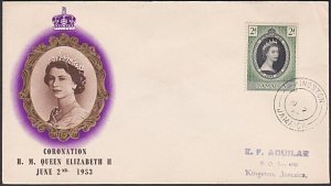 JAMAICA 1953 Coronation commem FDC.........................................A1495