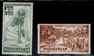 Madagascar Malagasy Scott CB2-3 MH* Airmail semi-postals