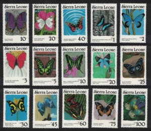 Sierra Leone Butterflies 15v perf 12 Without imprint 1988 MNH SG#1028Ac-1042Ac