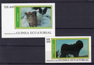 Equatorial Guinea 1977 DOGS  2 S/S  Imperforated  MNH VF