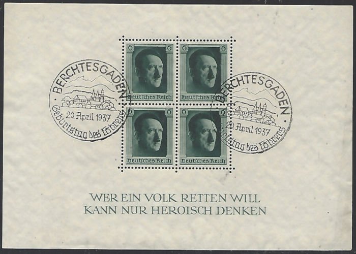 Germany #B102 Used Berchtesgaden Hitler's Birthday S/S cv $12.50