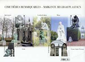 Belgium Architecture Stamps 2020 MNH Striking Cemeteries 5v M/S SMALL CREASE