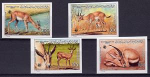 Libya 1987 Sc#1325/1328  WWF Gazelle Set (4)  Imperforated  MNH