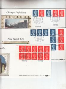 1988   BENHAM FDC'S D88, D89 AND D91