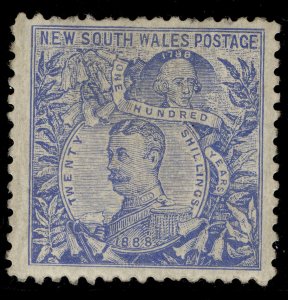 AUSTRALIA - New South Wales QV SG350, 20s cobalt-blue, M MINT. Cat £375.