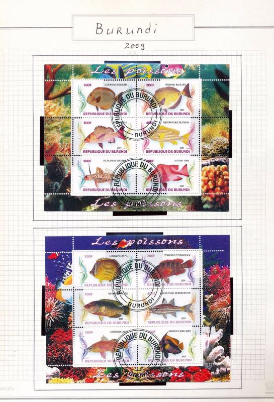 Burundi 1992/2010 Wildlife Cats Dogs Dinosaurs Birds Used Sheets 35+ DAB 847