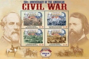 Tuvalu - 2011 American Civil War 150th Anniversary Stamp Sheet of 4  - MNH #2