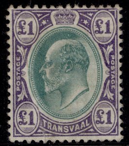 SOUTH AFRICA - Transvaal EDVII SG272, £1 green & violet, M MINT. Cat £425.