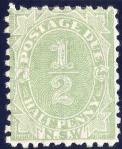 New South Wales 1891 half penny green Unused SCJ1