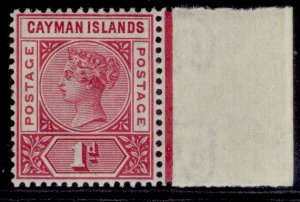 CAYMAN ISLANDS QV SG2a, 1d pale carmine, NH MINT. Cat £21.