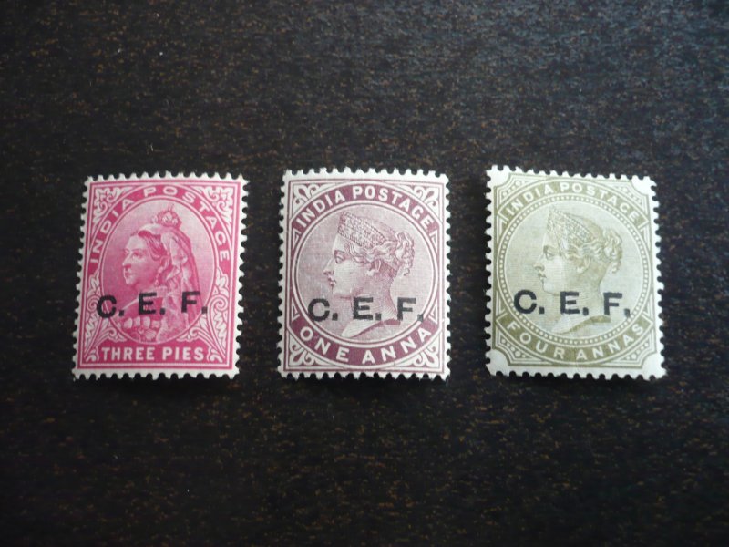 Stamps - India - Scott# M1,M3,M7 - Mint Hinged Part Set of 3 Stamps