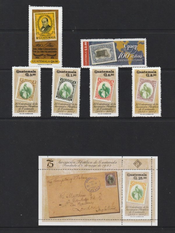 Guatemala a pair,a set & a mini sheet all MNH moderns